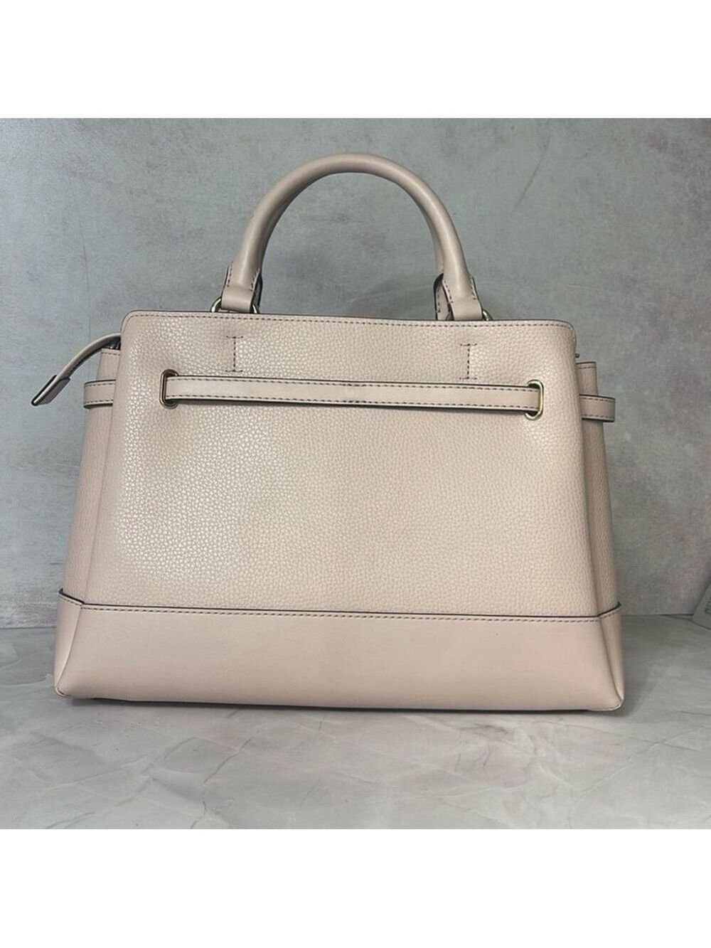 Michael Kors Reed Large CZ Belted Satchel & Matching Wallet Powder Blush Pink - Picture 5 of 14